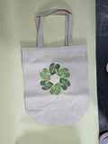 Monstera Wreath - Dark Green & Light Green Leaf w/Light Green Outline Tote Bags
