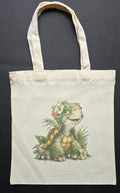 Cute Tortoise w/Flowers Tote Bags