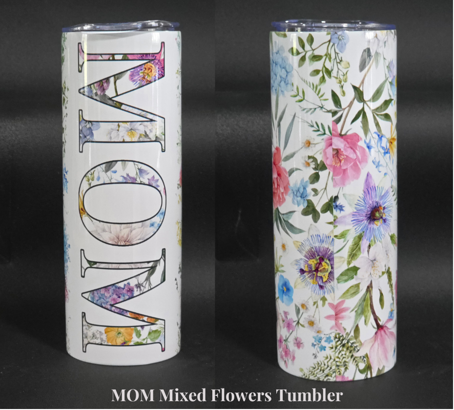 MOM Mixed Flowers Insulated Tumbler