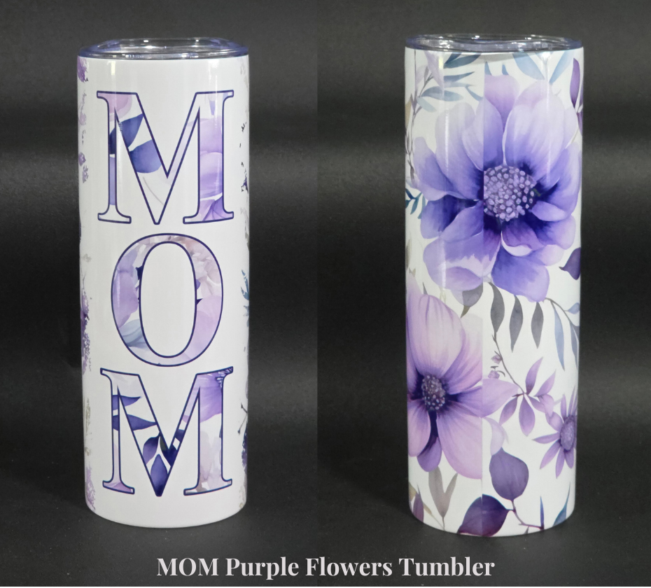 MOM Purple Flowers Insulated Tumbler