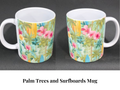 Palm Trees and Surfboards Wall Paper Mugs