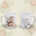 Cute Tortoise Mug - Floral Background