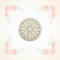 Embroidered Daisy Sunburst Coaster with Tropical Background