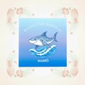 Friendly shark magnet with the flat shadow-free background