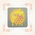 Glowing Honeybee Honeycomb Coaster with Tropical Background