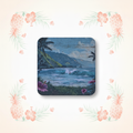 Hawaiian Surfer Bay Coaster with Tropical Background