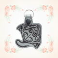 Stingray embroidered keychain on a pale tropical background without a shadow