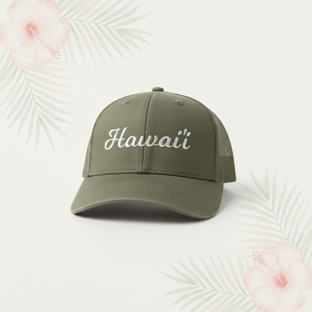 Olive Hawai'i Hat - Whisper Light Background Front View