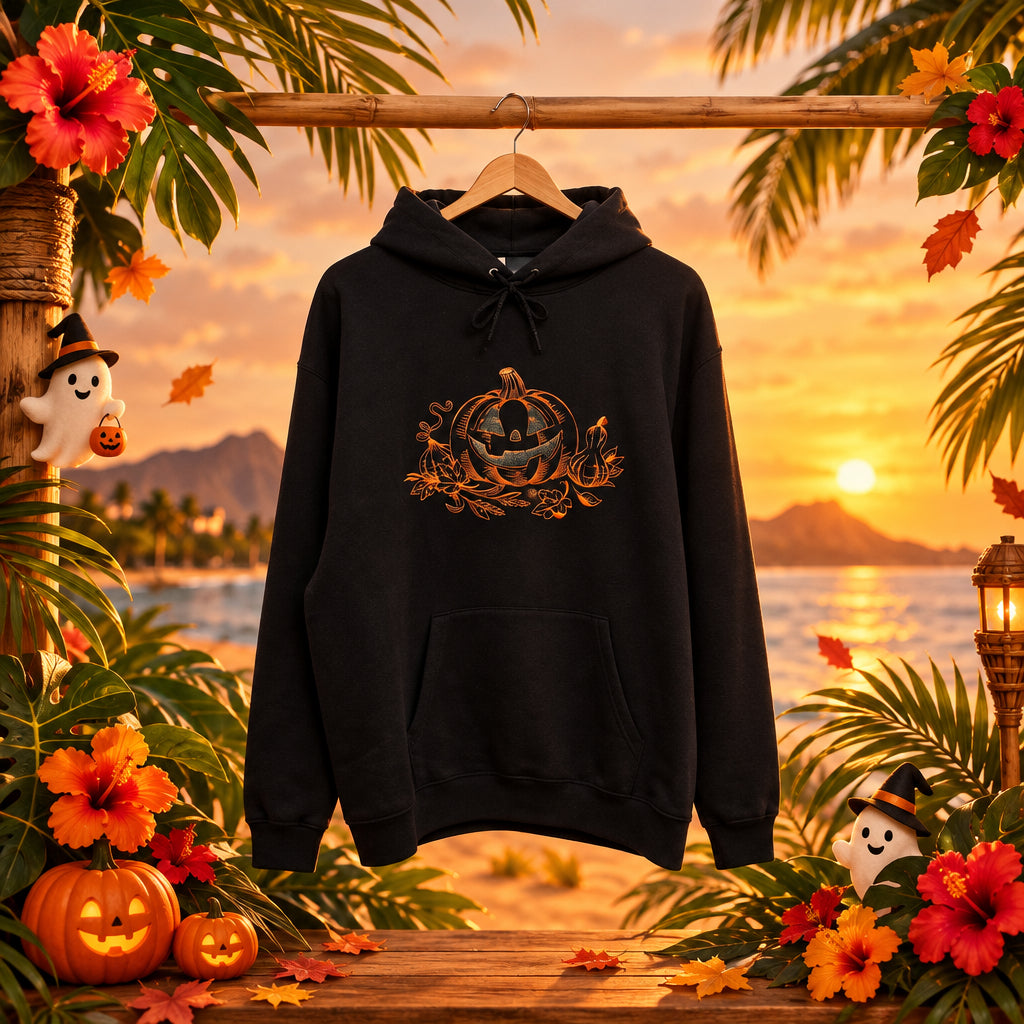 Custom Halloween Embroidered Hooded Sweatshirt
