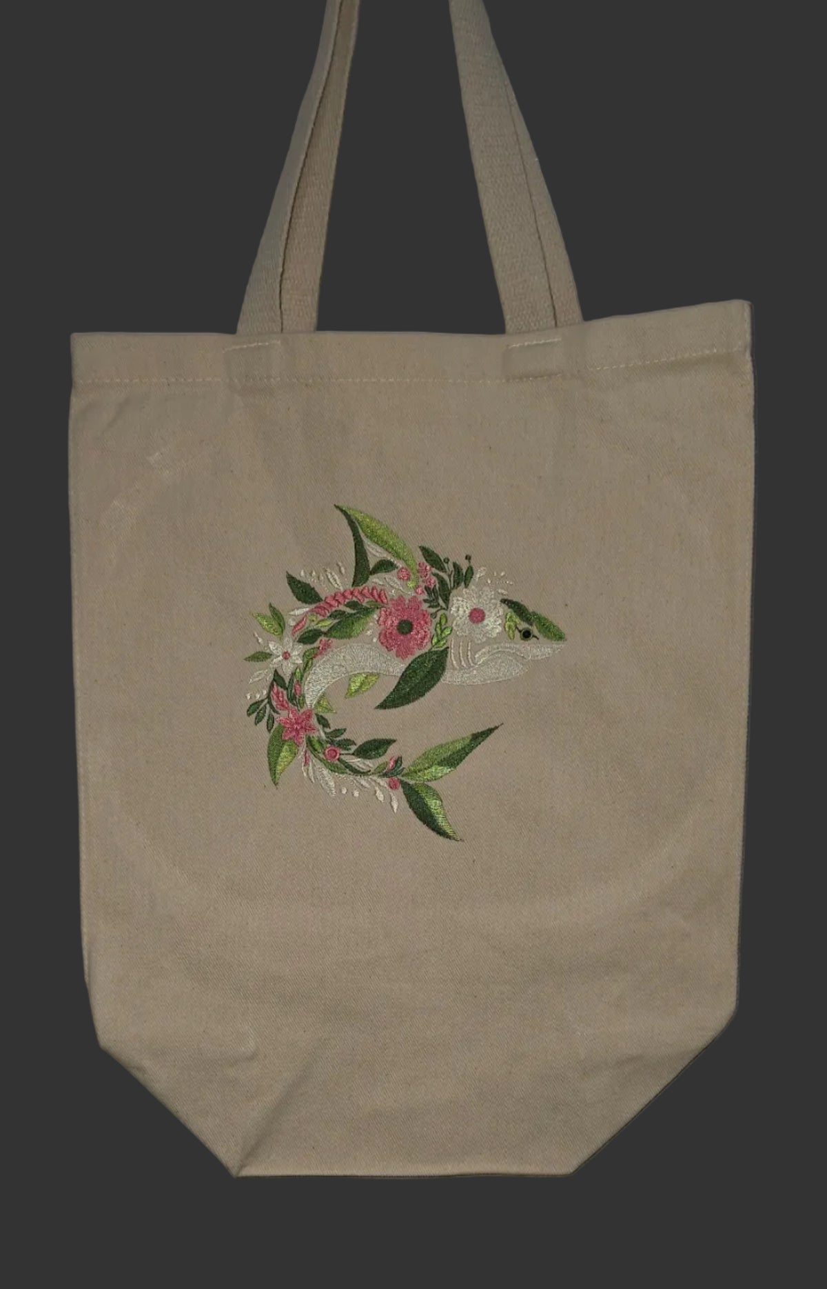 Floral Shark Tote Bags