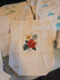 Floral Hibiscus Tote Bags