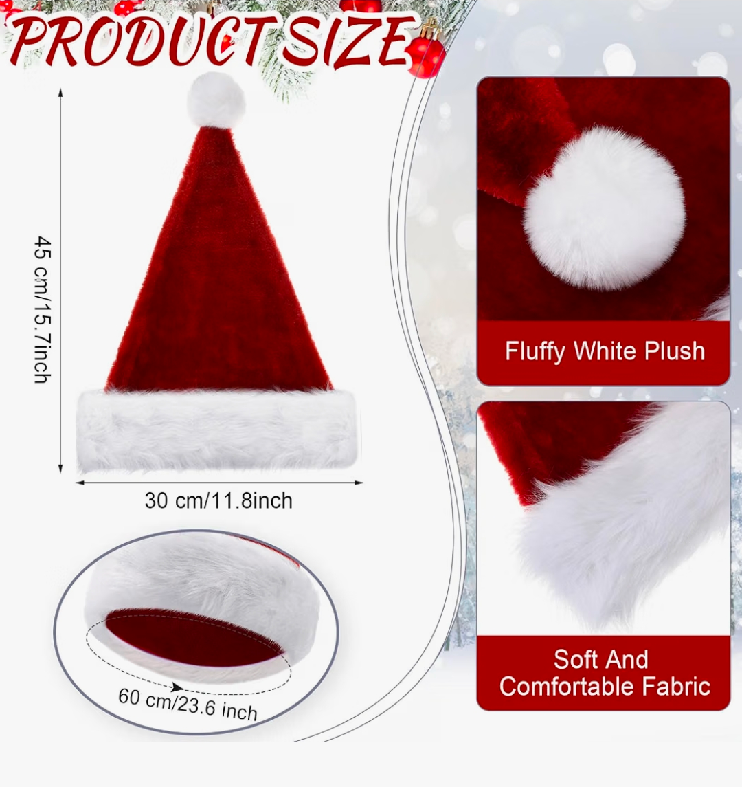Custom Embroidered Santa Hats