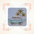 Surf Van Coaster with Tropical Background