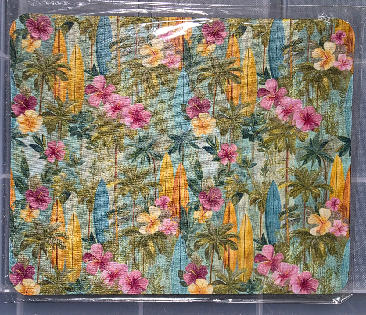 Surfboard and Hibiscus Mousepads
