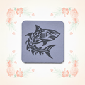 Tribal Shark Coaster with Tropical Background