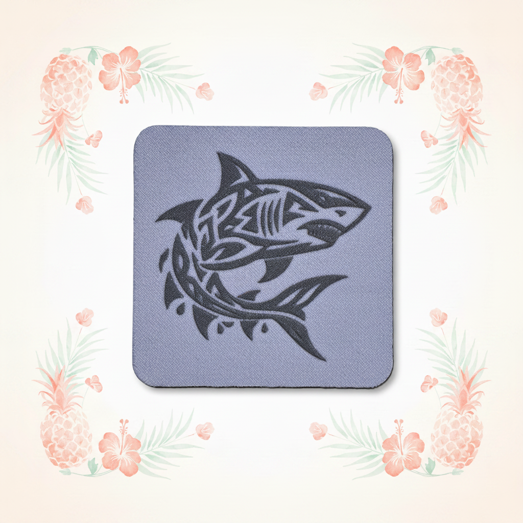 Tribal Shark Coaster with Tropical Background